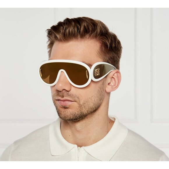 NEW LOEWE LW40108I 25G, LOEWE UNISEX SUNGLASSES WHITE GOLD - Picture 1 of 15